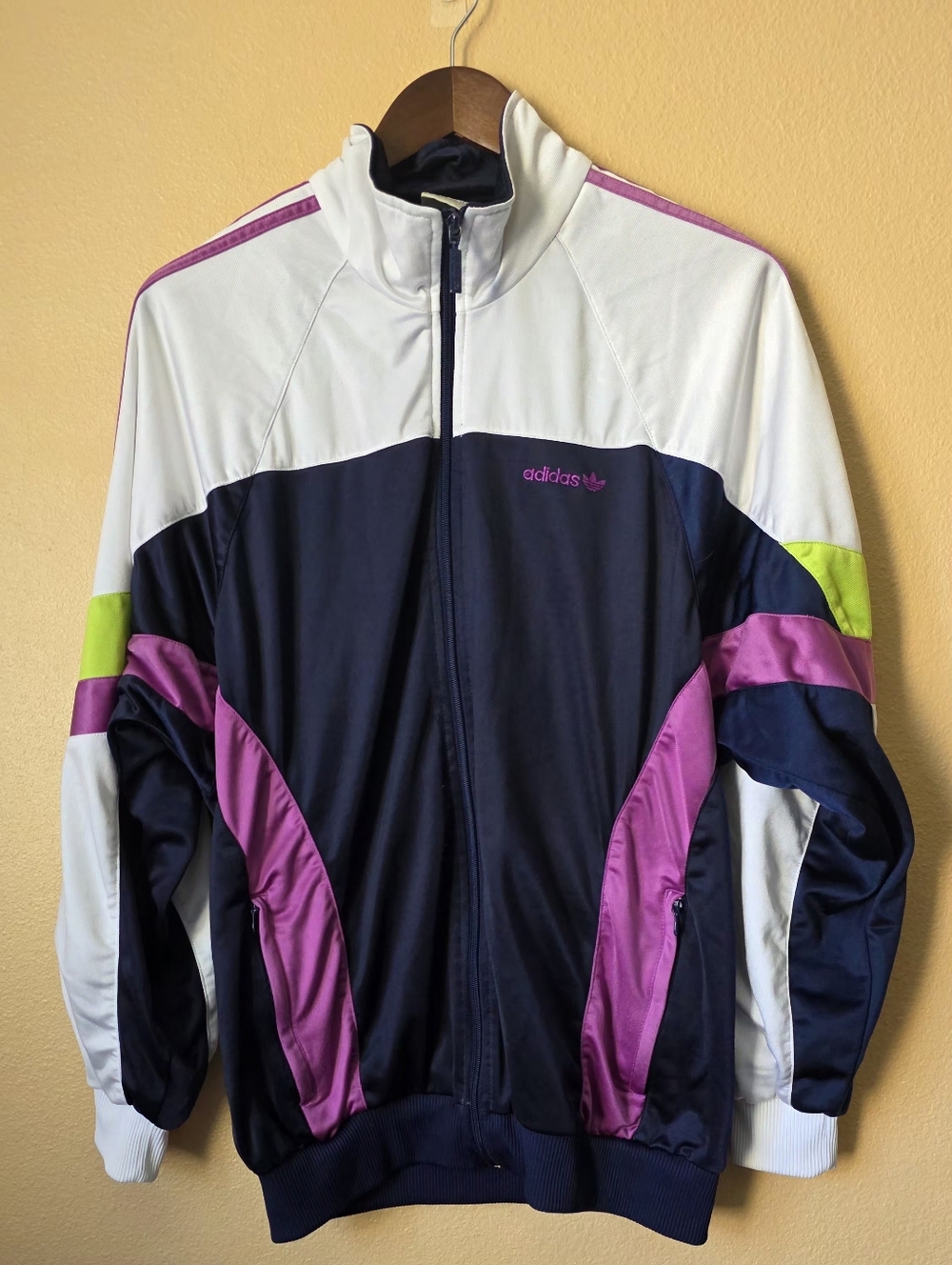 Vintage Adidas Multicolored Track Jacket Men's Size Medium Full Zip Embroidered